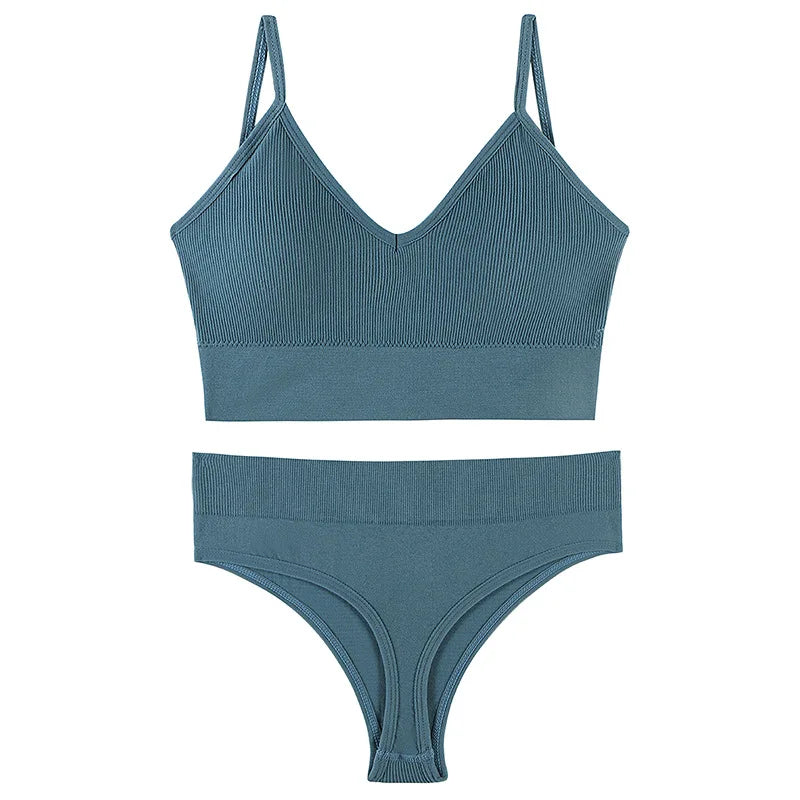 French Backless Push Up Underwear Set