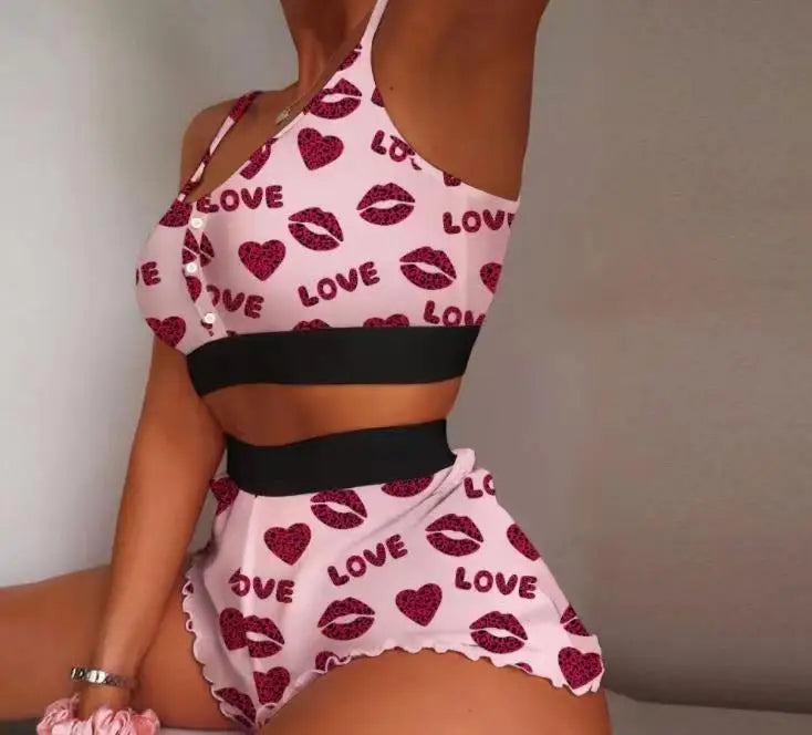 2 Pieces Set Pajama Shorts