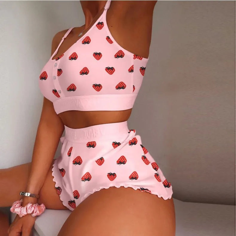 2 Pieces Set Pajama Shorts