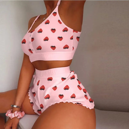 2 Pieces Set Pajama Shorts