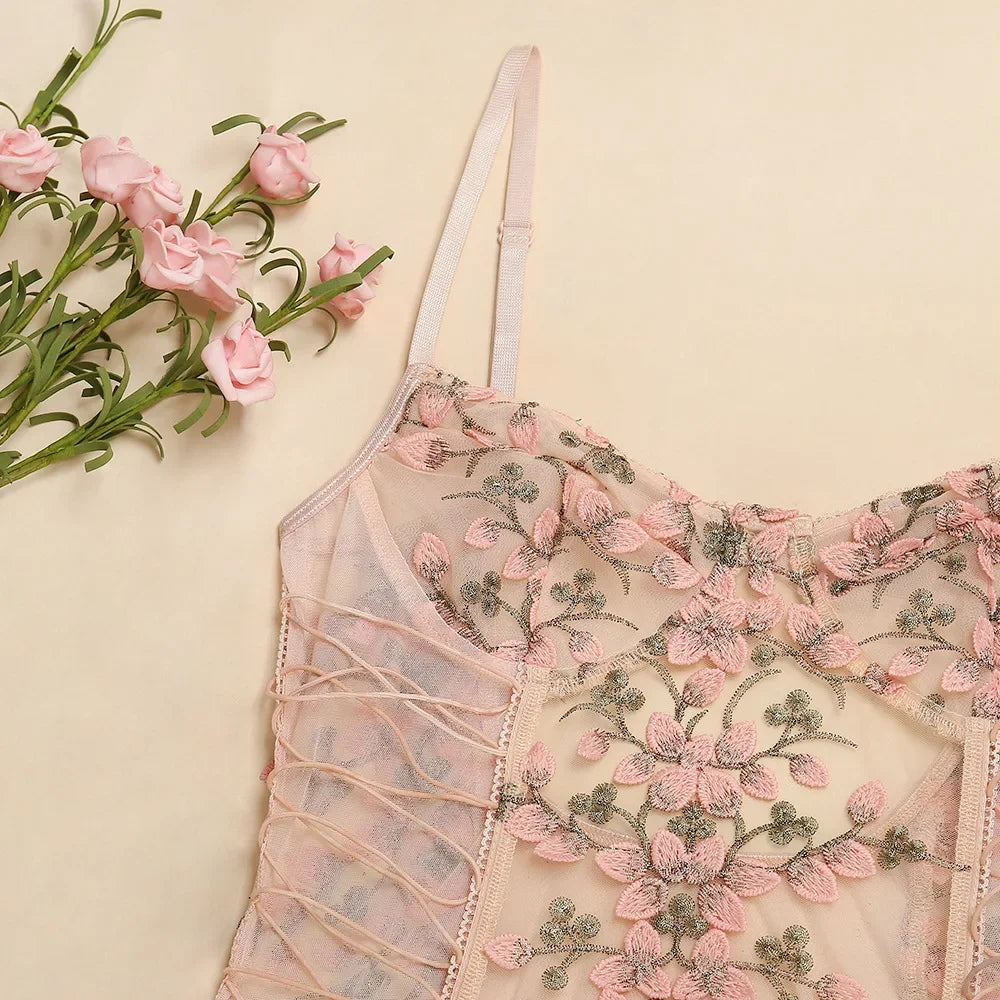 Lace See Through Bodysuit
