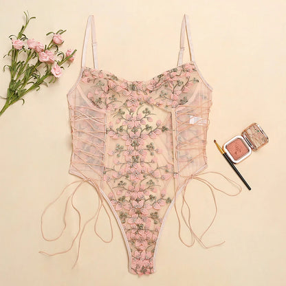 Lace See Through Bodysuit