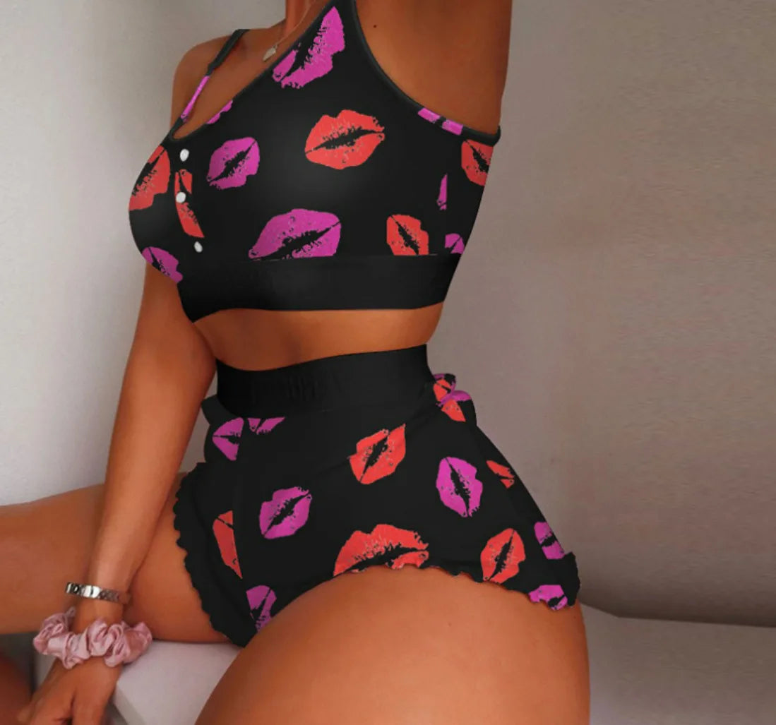 2 Pieces Set Pajama Shorts
