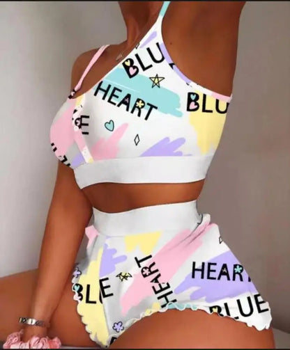 2 Pieces Set Pajama Shorts