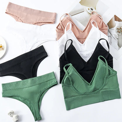 French Backless Push Up Underwear Set